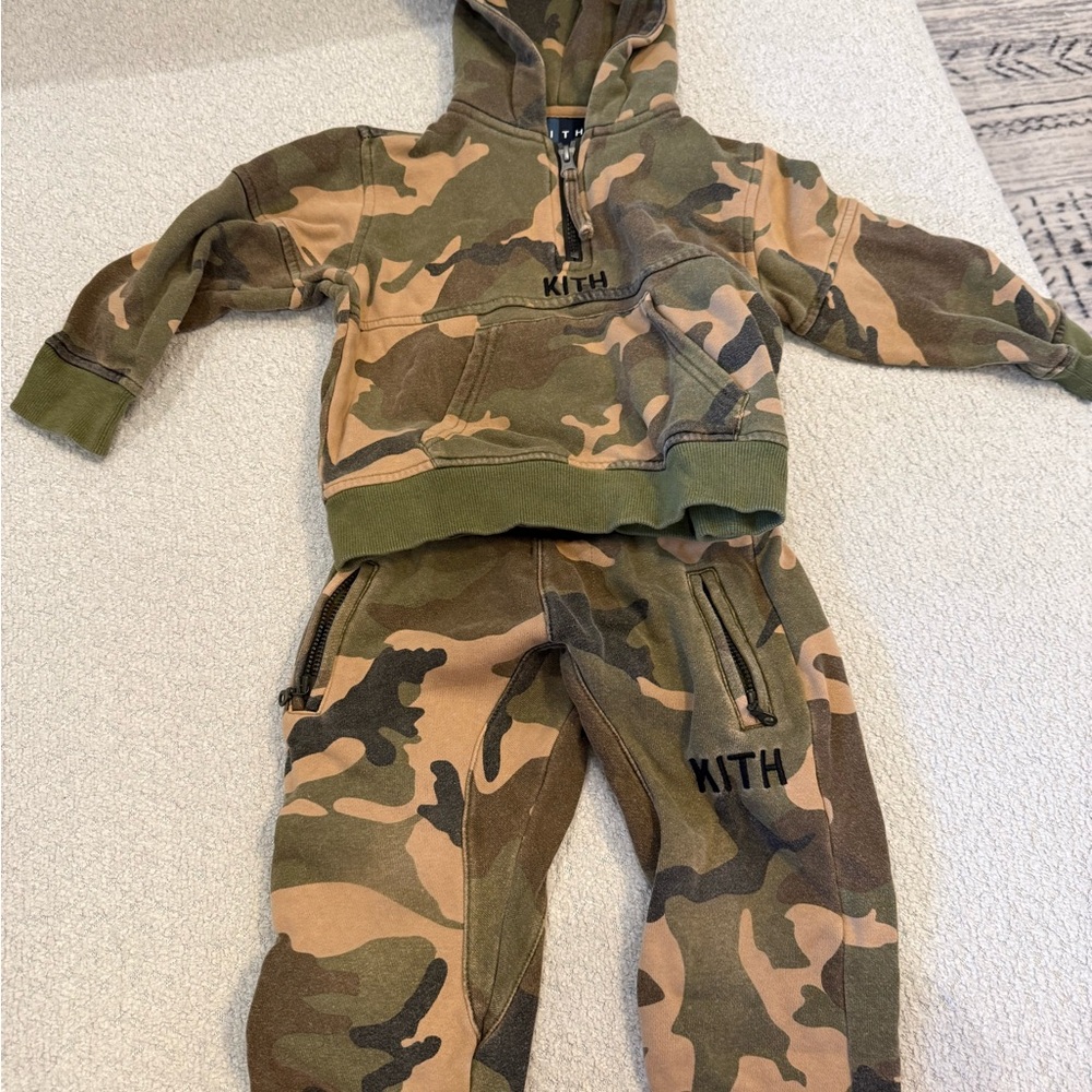 Kith Camouflage Hoodie and Pants Set - Green and Brown